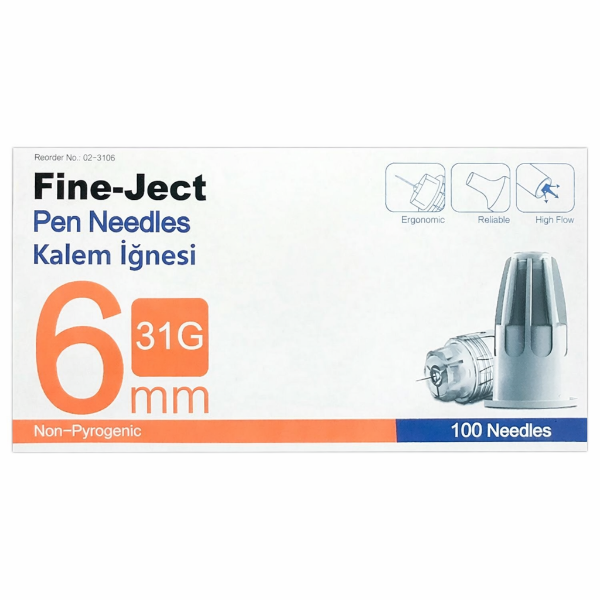 Fine Ject Kalem İğne Ucu 6 mm 100'lü